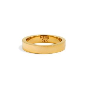 Narrow flat band. 24k gold